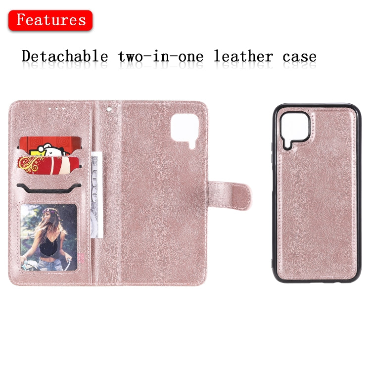 For Huawei P40 Pro 2 in 1 Solid Color Detachable PU Leather Case with Card Slots & Magnetic Holder & Photo Frame & Wallet & Strap
