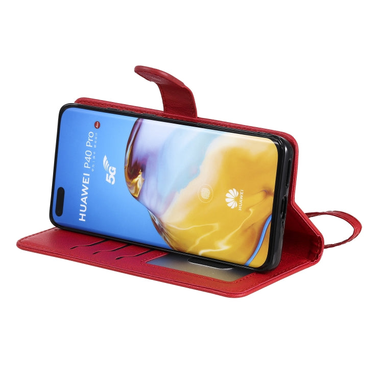 For Huawei P40 Lite 2 in 1 Solid Color Detachable PU Leather Case with Card Slots & Magnetic Holder & Photo Frame & Wallet & Strap