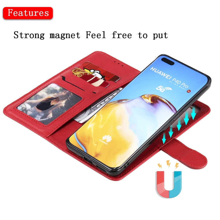 For Huawei P40 Lite 2 in 1 Solid Color Detachable PU Leather Case with Card Slots & Magnetic Holder & Photo Frame & Wallet & Strap