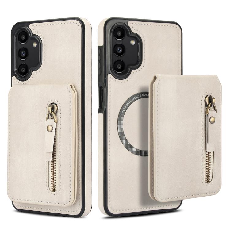 For Samsung Galaxy A13 4G / 5G Zipper Wallet Split MagSafe Leather Back Phone Case