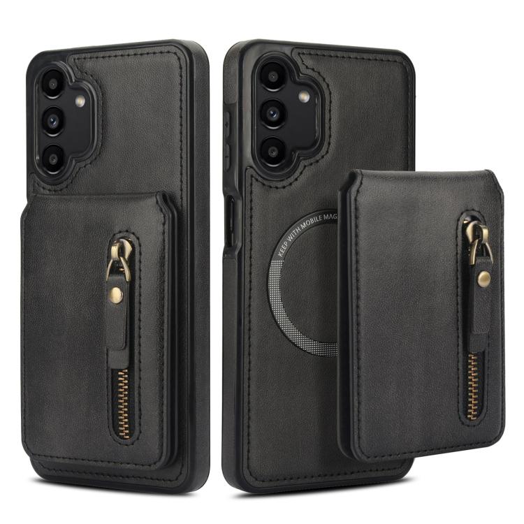 For Samsung Galaxy A13 4G / 5G Zipper Wallet Split MagSafe Leather Back Phone Case