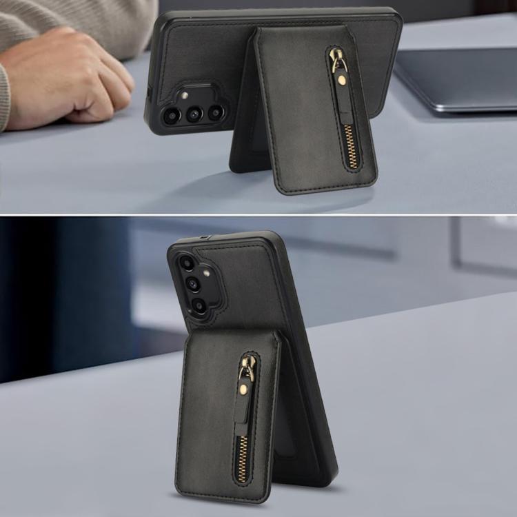 For Samsung Galaxy A13 4G / 5G Zipper Wallet Split MagSafe Leather Back Phone Case