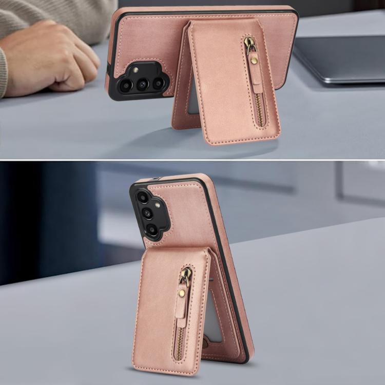 For Samsung Galaxy A13 4G / 5G Zipper Wallet Split MagSafe Leather Back Phone Case