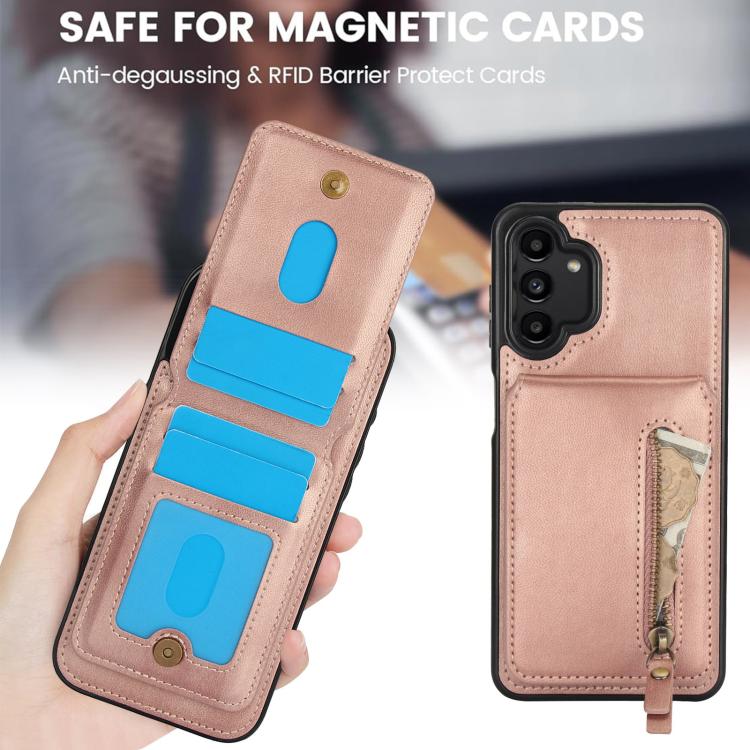 For Samsung Galaxy A13 4G / 5G Zipper Wallet Split MagSafe Leather Back Phone Case