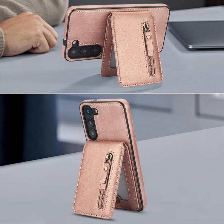 For Samsung Galaxy A54 5G Zipper Wallet Split MagSafe Leather Back Phone Case