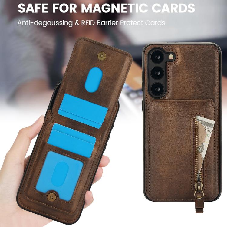 For Samsung Galaxy A54 5G Zipper Wallet Split MagSafe Leather Back Phone Case