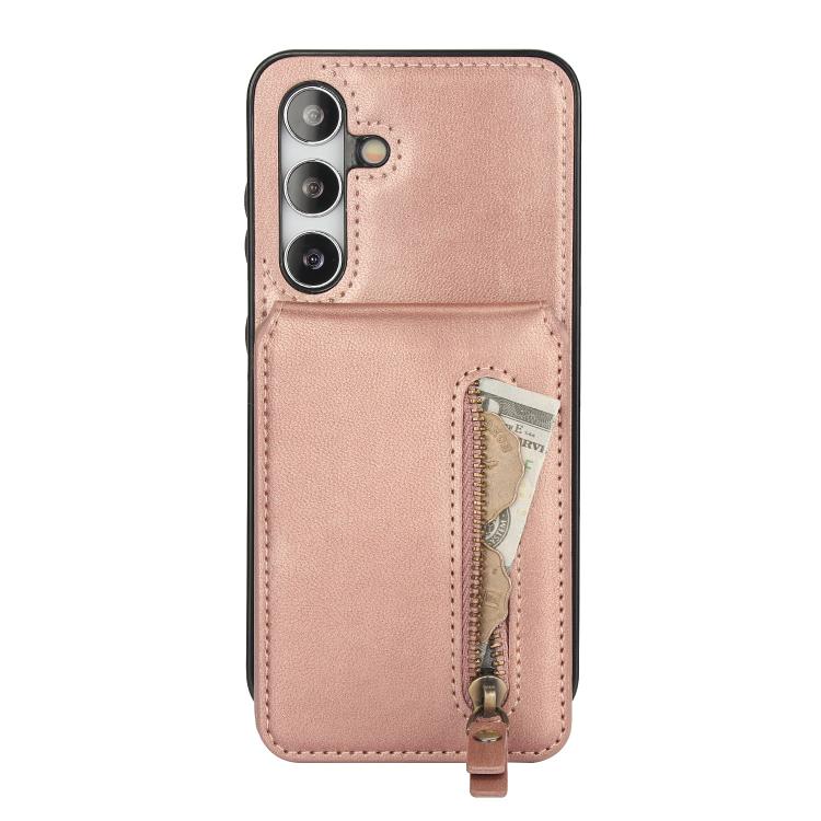 For Samsung Galaxy A55 5G Zipper Wallet Split MagSafe Leather Back Phone Case
