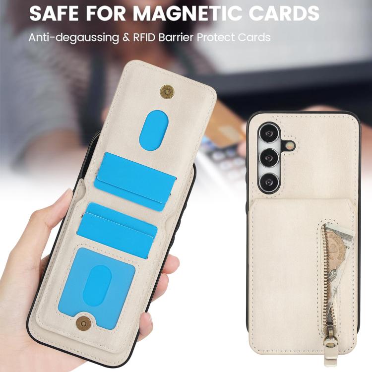For Samsung Galaxy A35 5G Zipper Wallet Split MagSafe Leather Back Phone Case