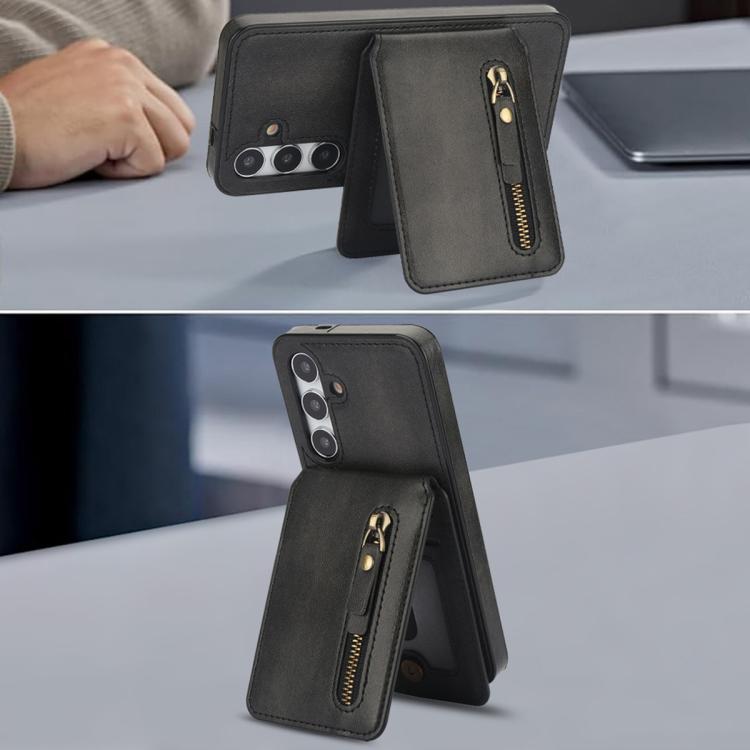 For Samsung Galaxy A35 5G Zipper Wallet Split MagSafe Leather Back Phone Case