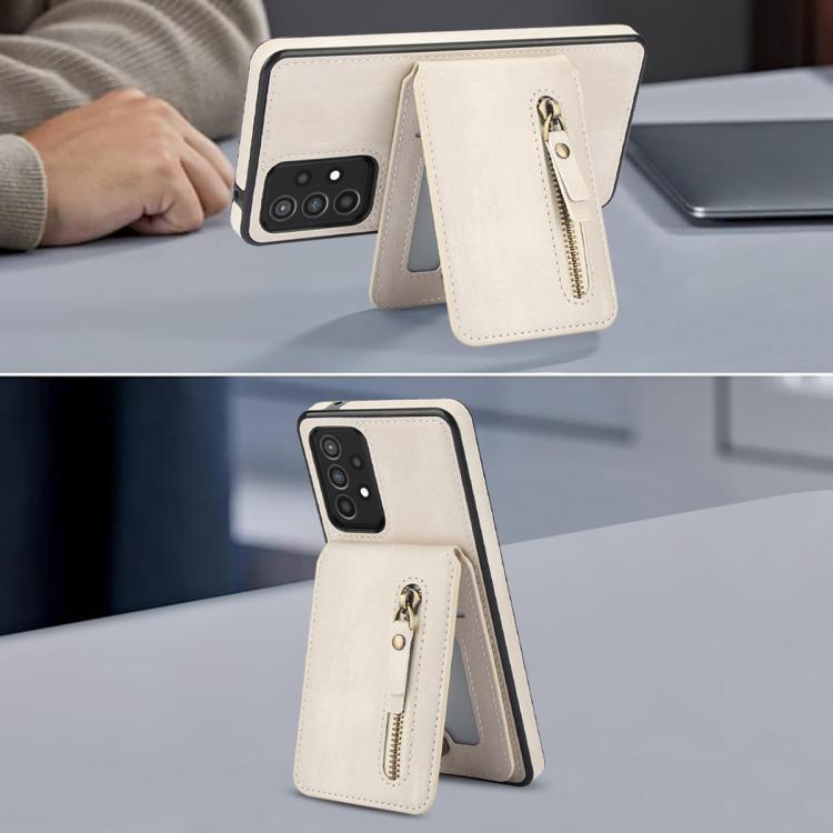 For Samsung Galaxy A52 4G / 5G Zipper Wallet Split MagSafe Leather Back Phone Case