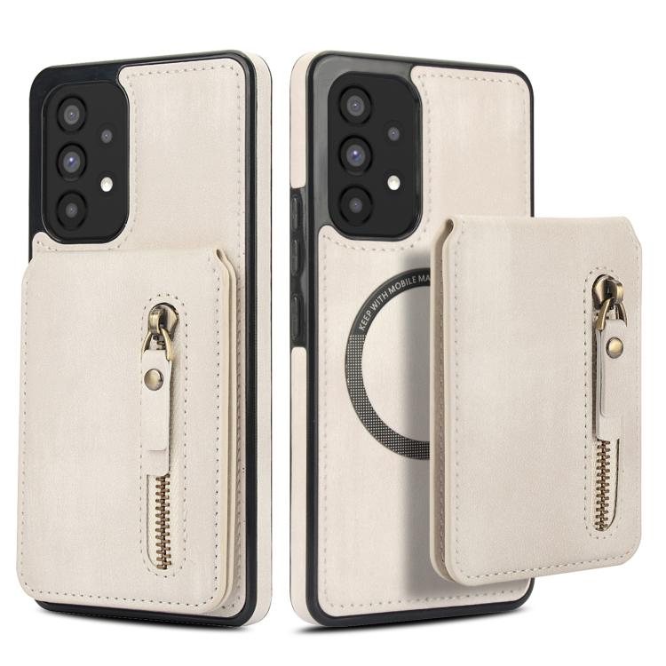 For Samsung Galaxy A53 5G Zipper Wallet Split MagSafe Leather Back Phone Case