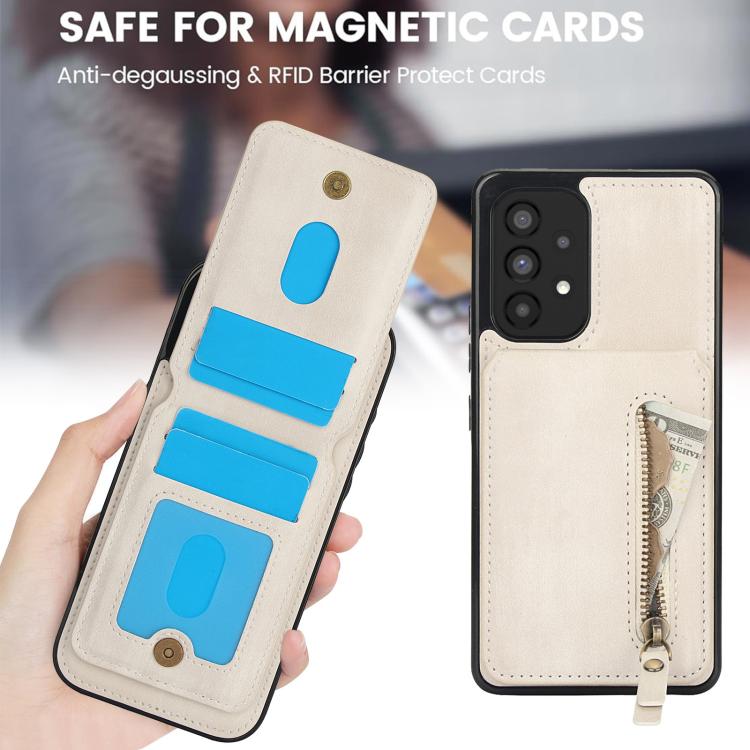 For Samsung Galaxy A53 5G Zipper Wallet Split MagSafe Leather Back Phone Case