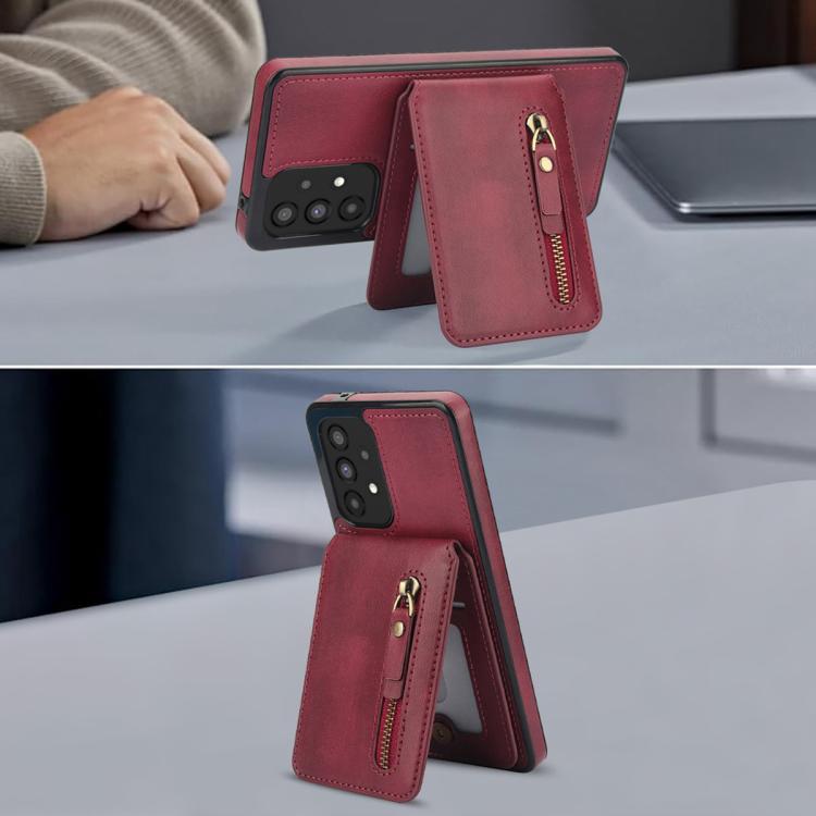 For Samsung Galaxy A53 5G Zipper Wallet Split MagSafe Leather Back Phone Case