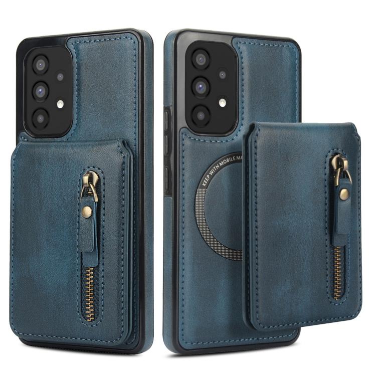 For Samsung Galaxy A53 5G Zipper Wallet Split MagSafe Leather Back Phone Case