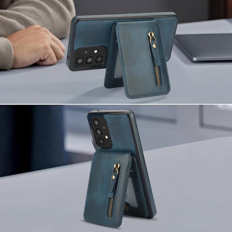 For Samsung Galaxy A53 5G Zipper Wallet Split MagSafe Leather Back Phone Case