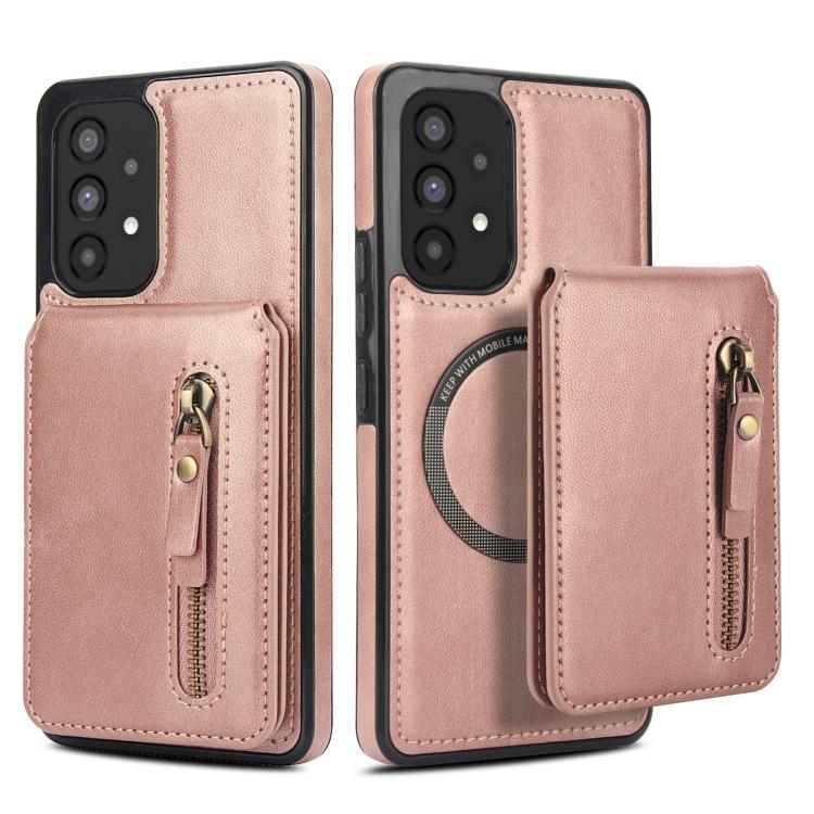 For Samsung Galaxy A53 5G Zipper Wallet Split MagSafe Leather Back Phone Case