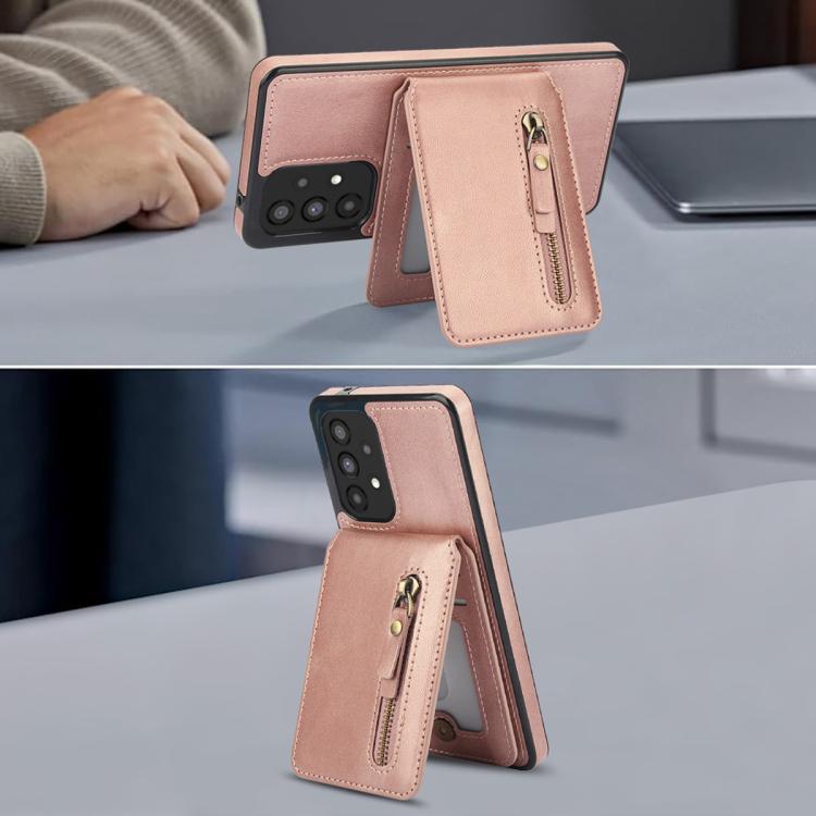 For Samsung Galaxy A53 5G Zipper Wallet Split MagSafe Leather Back Phone Case