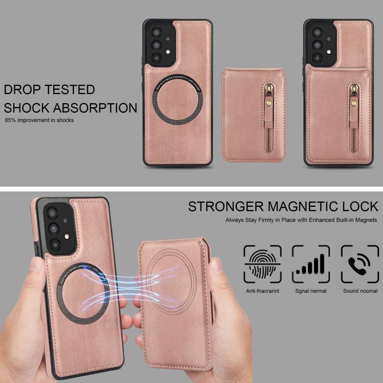 For Samsung Galaxy A53 5G Zipper Wallet Split MagSafe Leather Back Phone Case