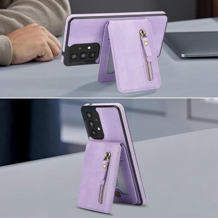 For Samsung Galaxy A53 5G Zipper Wallet Split MagSafe Leather Back Phone Case