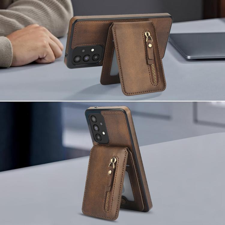 For Samsung Galaxy A53 5G Zipper Wallet Split MagSafe Leather Back Phone Case