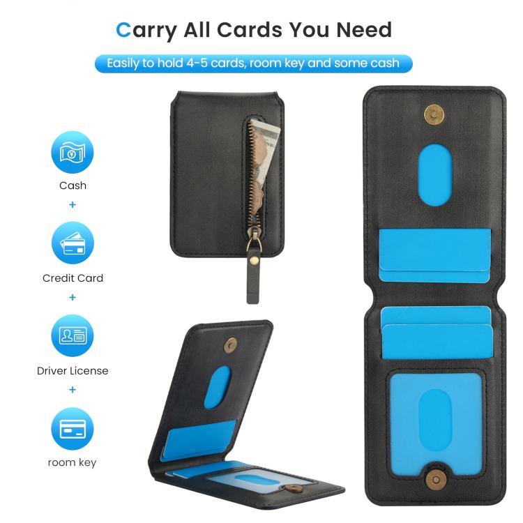 For Samsung Galaxy Z Fold5 Zipper Wallet Split MagSafe Leather Back Phone Case