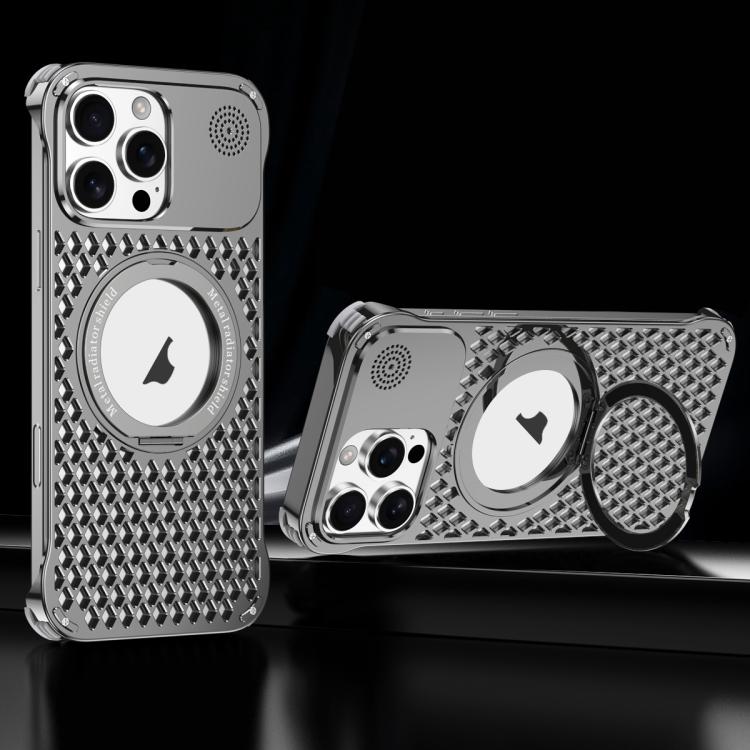 For iPhone 14 Pro R-JUST RJ-64 Aromatherapy Heat Dissipation MagSafe Phone Case with Stand