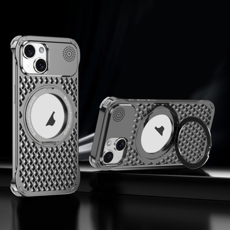 For iPhone 14 R-JUST RJ-64 Aromatherapy Heat Dissipation MagSafe Phone Case with Stand