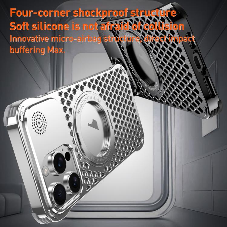 For iPhone 14 Pro Max R-JUST RJ-64 Aromatherapy Heat Dissipation MagSafe Phone Case with Stand