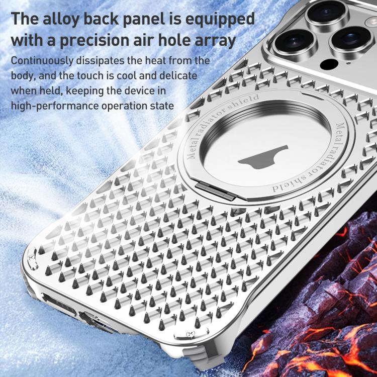 For iPhone 14 Pro R-JUST RJ-64 Aromatherapy Heat Dissipation MagSafe Phone Case with Stand