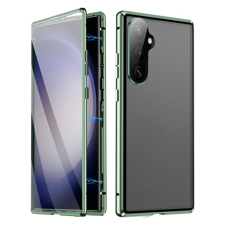 For Samsung Galaxy S24 FE 5G HD Full Cover Magnetic Metal Tempered Glass Phone Case