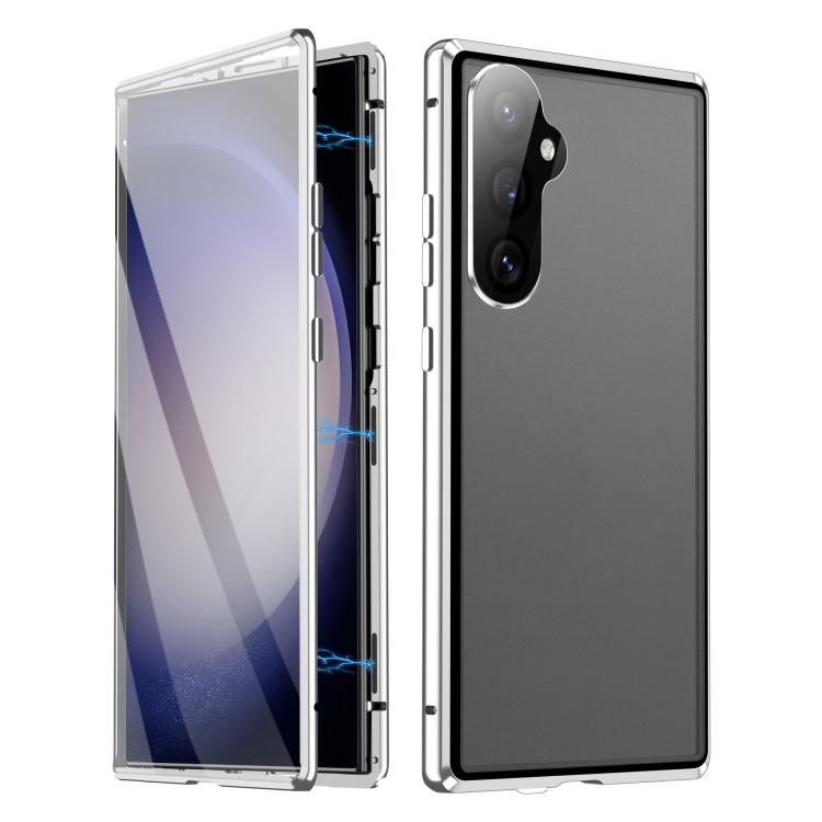 For Samsung Galaxy S24 FE 5G HD Full Cover Magnetic Metal Tempered Glass Phone Case