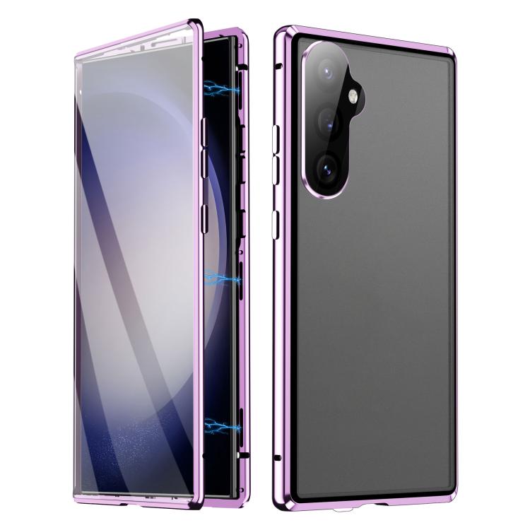 For Samsung Galaxy S24 FE 5G HD Full Cover Magnetic Metal Tempered Glass Phone Case