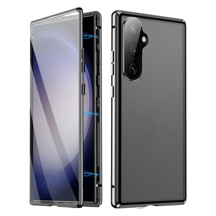 For Samsung Galaxy S25+ 5G HD Full Cover Magnetic Metal Tempered Glass Phone Case