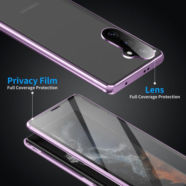 For Samsung Galaxy S24 FE 5G HD Full Cover Magnetic Metal Tempered Glass Phone Case