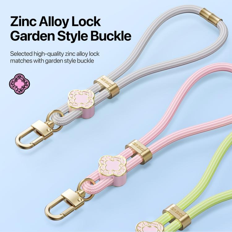 DUX DUCIS Garden Series Begonia Pattern Adjustable Short Phone Lanyard
