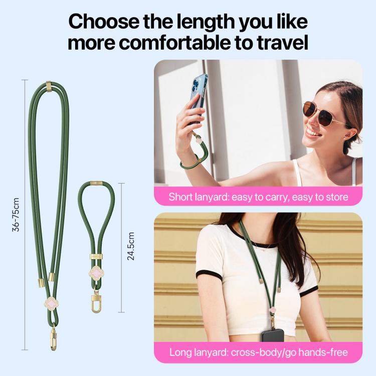 DUX DUCIS Garden Series Begonia Pattern Adjustable Short Phone Lanyard