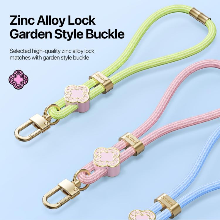 DUX DUCIS Garden Series Begonia Pattern Adjustable Short Phone Lanyard
