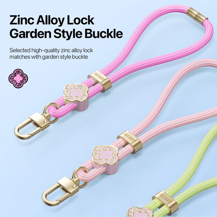 DUX DUCIS Garden Series Begonia Pattern Adjustable Short Phone Lanyard