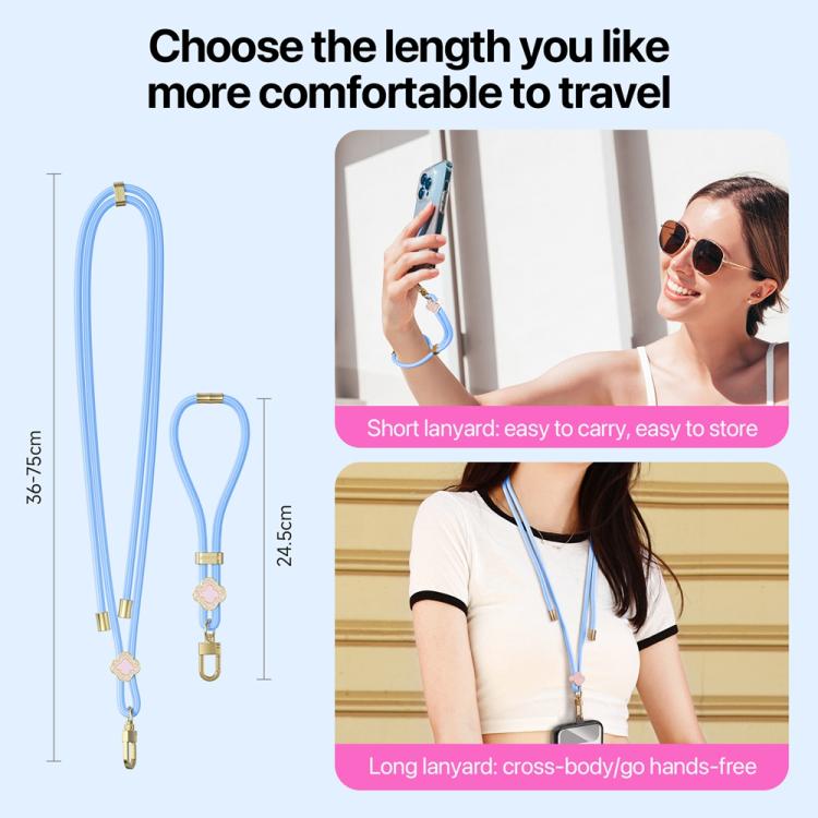 DUX DUCIS Garden Series Begonia Pattern Adjustable Short Phone Lanyard