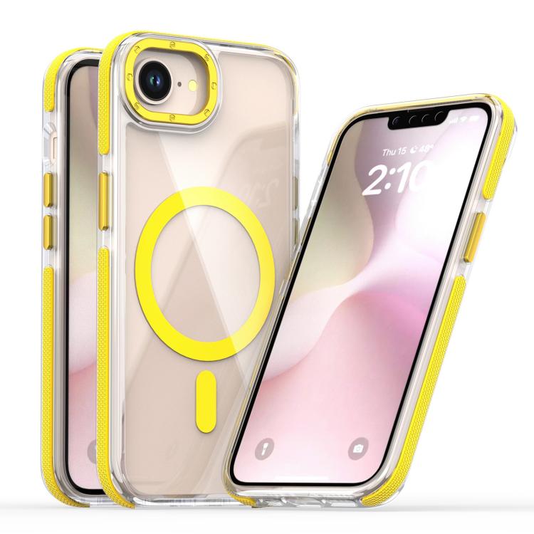 For iPhone 17e / 16e Dual-Color Clear Acrylic Hybrid TPU MagSafe Phone Case