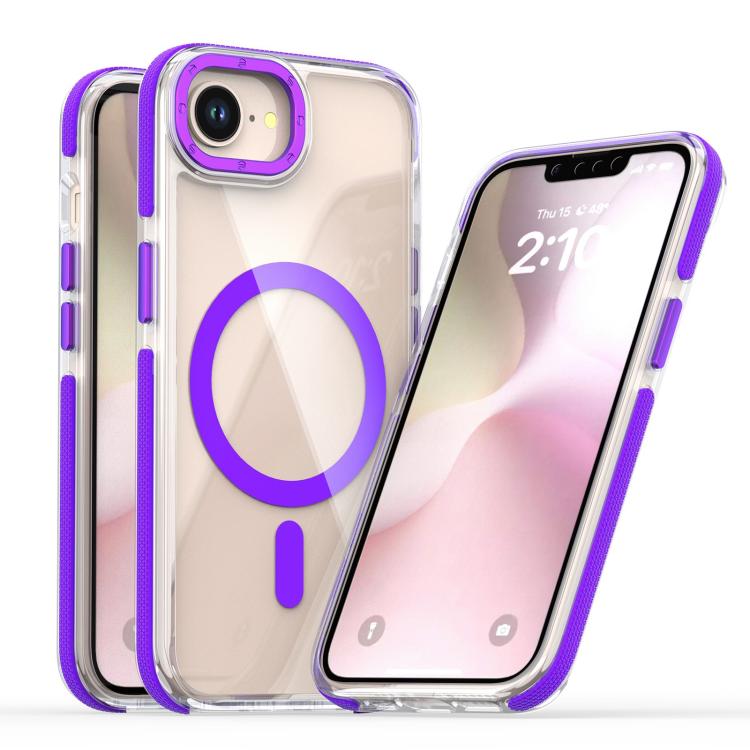 For iPhone 17e / 16e Dual-Color Clear Acrylic Hybrid TPU MagSafe Phone Case
