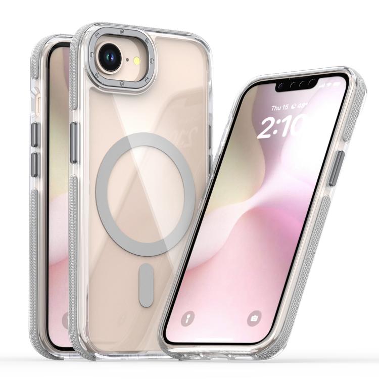 For iPhone 17e / 16e Dual-Color Clear Acrylic Hybrid TPU MagSafe Phone Case