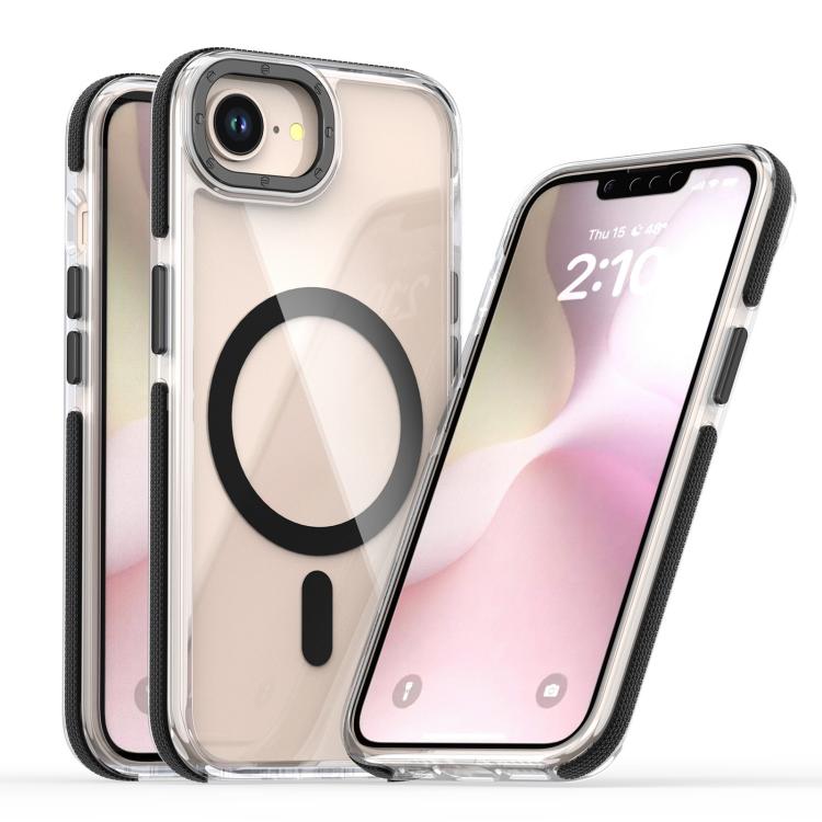 For iPhone 17e / 16e Dual-Color Clear Acrylic Hybrid TPU MagSafe Phone Case