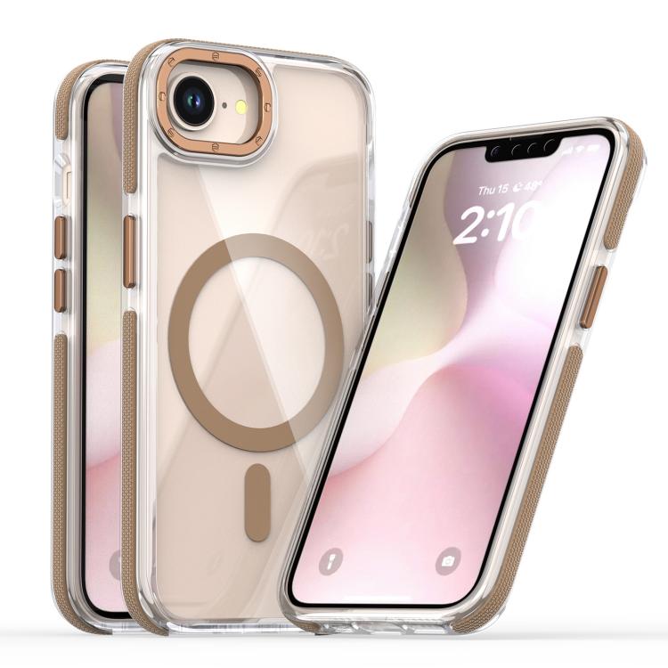 For iPhone 17e / 16e Dual-Color Clear Acrylic Hybrid TPU MagSafe Phone Case