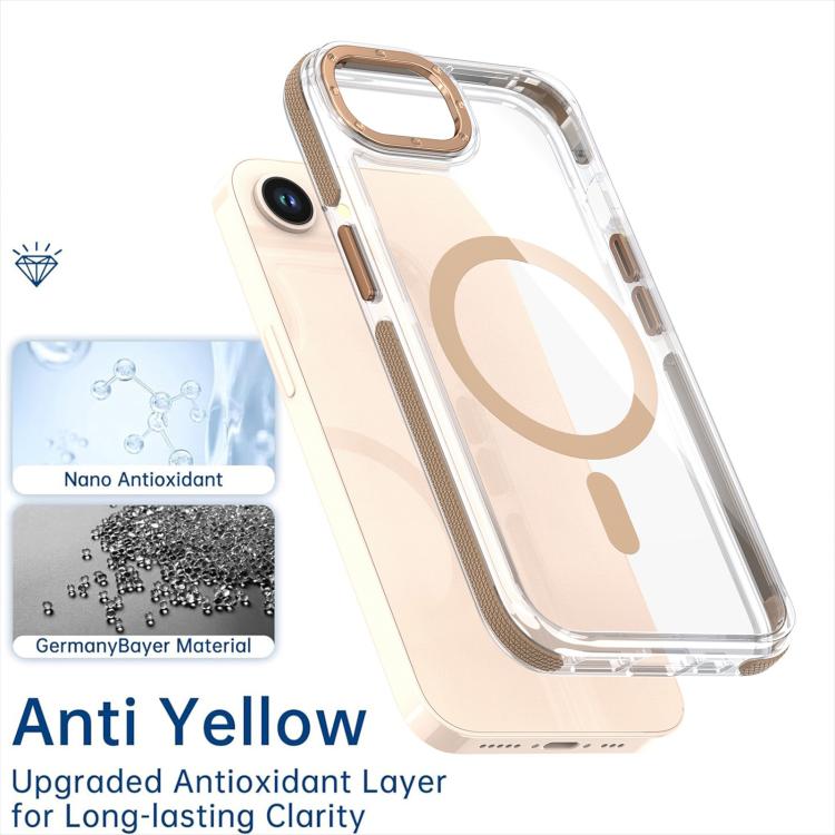 For iPhone 17e / 16e Dual-Color Clear Acrylic Hybrid TPU MagSafe Phone Case