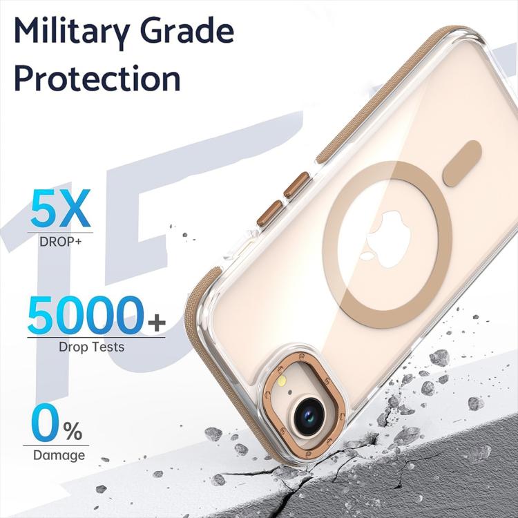For iPhone 17e / 16e Dual-Color Clear Acrylic Hybrid TPU MagSafe Phone Case
