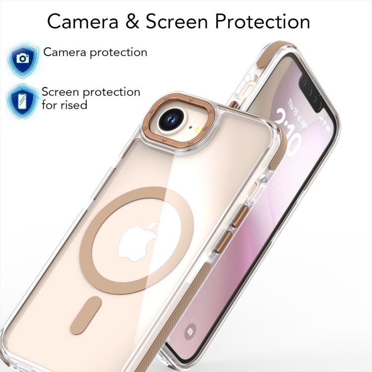For iPhone 17e / 16e Dual-Color Clear Acrylic Hybrid TPU MagSafe Phone Case