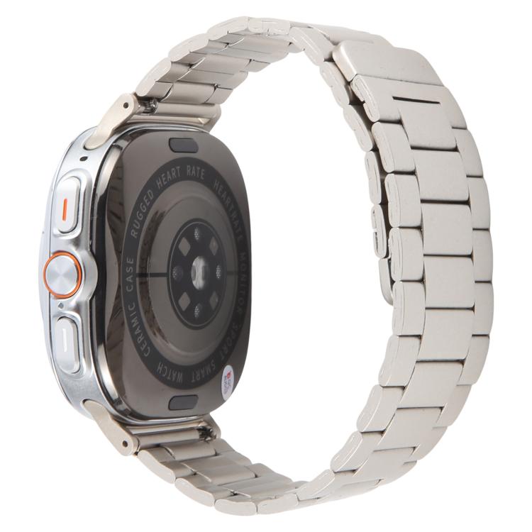 For Samsung Galaxy Watch Ultra 47mm / Ultra 2025 Three-beads Magnetic Steel Watch Band