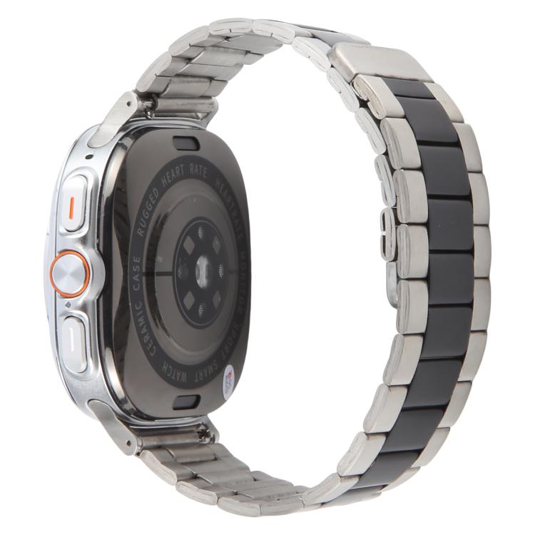 For Samsung Galaxy Watch Ultra 47mm / Ultra 2025 Three-beads Magnetic Steel Watch Band