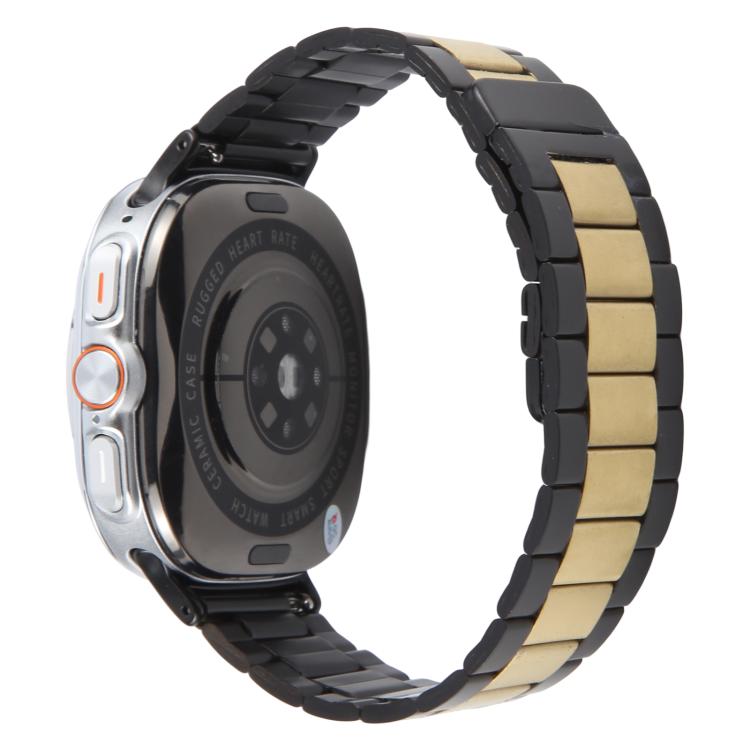 For Samsung Galaxy Watch Ultra 47mm / Ultra 2025 Three-beads Magnetic Steel Watch Band